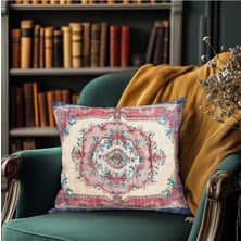 Otantik Desenli Kilim Baskı Kırlent Kılıfı Yastık