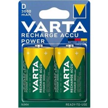 56720 Power 3000MAH D Şarj Edilebilir Büyük Pil 2li Blister