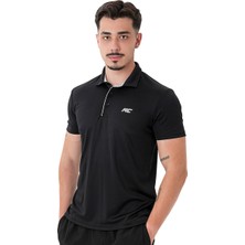 Musclecloth Tech Polo Yaka T-Shirt Siyah