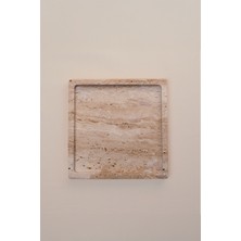 Dekoratif Mermer Tepsi Naturel 18X18 cm
