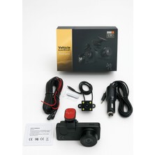 Y15 | Full Hd 1080P 3 Kameralı Araç Içi Dvr Kamera | Geri Görüş Destekli, Gece Görüşlü, G-Sensörlü, 2.0” LCD Ekranlı