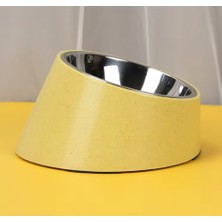 Bambu Kaymaz Taban Paslanmaz Çelik Kaseli Kedi Köpek Mama Kabı 250 ml