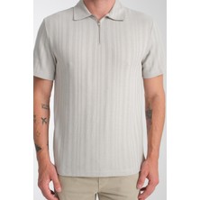%100 Pamuk Erkek  Fermuar Detaylı T-Shirt - Soft ve Basic Günlük Kullanım