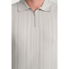 %100 Pamuk Erkek  Fermuar Detaylı T-Shirt - Soft ve Basic Günlük Kullanım