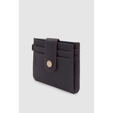 Fione Çıtçıt Kapamalı 6 Bölmeli Çıkarılabilir Anahtarlıklı Mini Kadın Cüzdan Acı Kahve