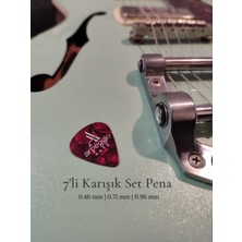 7’li Gitar Pena Seti | Selüloid | 0.46 - 0.71 - 0.96 mm | Karışık Renk | Pena Şarjörü Hediye!