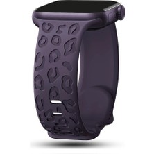 Apple Watch 6 7 8 9 10 Se Ultra Uyumlu 42-44-45-46-49MM Leopar Desenli Silikon Spor Kordon