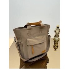 Best Brand Çok Bölmeli Saten Cepli Su Geçirmez Kumaş Kolon Askılı Kadın Omuz Çantası