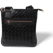 Paftalı Deri Unisex Mini Postacı Çanta – Suni Deri, Çapraz Askılı, Fermuarlı, 17X15X4 cm