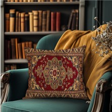 Klasik Halı Desenli Kırlent Kılıfı – Yıkanabilir, Fermuarlı, Yumuşak Kumaş | 43X43 cm
