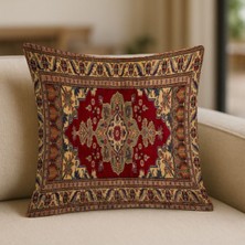 Klasik Halı Desenli Kırlent Kılıfı – Yıkanabilir, Fermuarlı, Yumuşak Kumaş | 43X43 cm