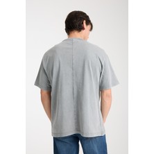 Erkek Pamuk Bisiklet Yaka Oversize T-Shirt - Yazlık Rahat ve Trendy Tarz