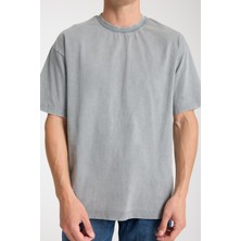 Erkek Pamuk Bisiklet Yaka Oversize T-Shirt - Yazlık Rahat ve Trendy Tarz