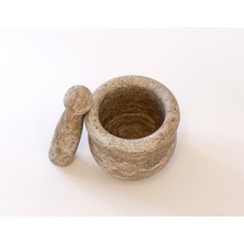 Terra Xl Ultra Büyük Geniş (5kg) (20CM) Şef Havanı - Traverten Mermer Havan Seti - Sarımsak Dövücü - Karabiber ve Kuru Biber Ezici Taş Havan