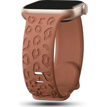 Apple Watch 6 7 8 9 10 Se Ultra Uyumlu 42-44-45-46-49MM Leopar Desenli Silikon Spor Kordon