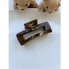 Mermer Desenli Akrilik Görünümlü Büyük Saç Toka