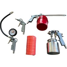 Povver 5 Li Havalı Set (Boya, Mazot, Lastik Şişirme, Hava, Spiral Hortum)