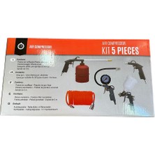 Povver 5 Li Havalı Set (Boya, Mazot, Lastik Şişirme, Hava, Spiral Hortum)