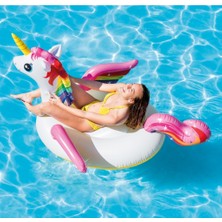 Unicorn Tek Boynuzlu At Tutmaçlı Ada Binici 201X140X97 cm Havuz Plaj Aktivite