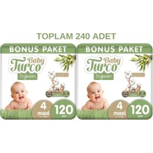 Baby Turco 4 Numara Bantlı Bez Maxi 240 Adet 0 - 5 kg Kilo Aralığı ile Pratik Kullanım