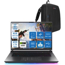 Asus Rog Strix G16 G615JMR-S5049 Intel® Core™ I7 14650HX 48GB 2tb SSD 8GB/RTX5060 Gddr7 115W 16 Inç 2,5k (2560 x 1600, Wqxga) 240Hz 3ms  Freedos Gaming Laptop WS5049F21+ZETTAÇANTA