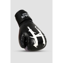 Hercules Fight Gear H Desenli Siyah Boks, Kickboks Eldiveni - Profesyonel Antrenman Için