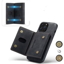 iPhone 16PRO Dg Mınd Deri 2 Parça Ayrılabilir Güçlü Manyetik Kart Bölmeli Cüzdanlı Kılıf