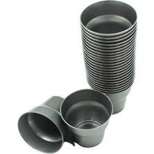 Omeyva Parti Davet Piknik Renkli Mika Plastik Sert Mika Bardak - Gümüş - 25'li Paket