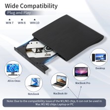 Teknofaji Harici DVD Rw External USB 3.0 Slim Harici Tak Çalıştır CD DVD Sürücü Okuyucu Optik Okuyucu