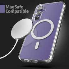 Samsung Galaxy S23 Fe Uyumlu Kamera Korumalı Magsafe Wireless Şarj Özellikli Şeffaf Silikon Kılıf
