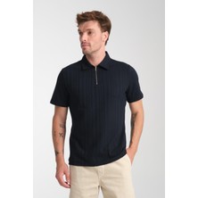 %100 Pamuk Erkek  Fermuar Detaylı T-Shirt - Soft ve Basic Günlük Kullanım