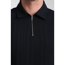 %100 Pamuk Erkek  Fermuar Detaylı T-Shirt - Soft ve Basic Günlük Kullanım
