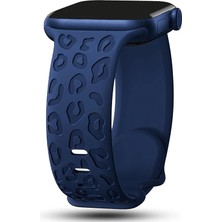 Apple Watch 6 7 8 9 10 Se Ultra Uyumlu 42-44-45-46-49MM Leopar Desenli Silikon Spor Kordon