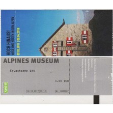 Banknoting Almanya Münih Alpıne Museum Giriş Bileti 2017. Alp Dağları Müzesi. Çok Çok Iyi Durumda, Kırılma Vs Yok.