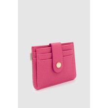 Fione Çıtçıt Kapamalı 6 Bölmeli Çıkarılabilir Anahtarlıklı Mini Kadın Cüzdan Fuşya