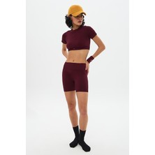 Oishii Kumo Kısa Crop Top Bordo