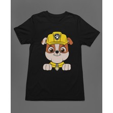 Bumeta Inşaat Kahramanı Rubble Paw Patrol Unisex Tişört T-Shirt