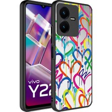 Vivo Y35 Kılıf Aynalı Desenli Kamera Korumalı Parlak Tlzn Mirror Kapak-Kalp