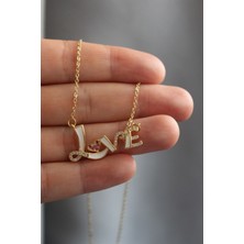 Love Aşk Zirkon Kolye (çelik kolye)