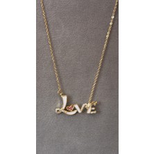 Love Aşk Zirkon Kolye (çelik kolye)