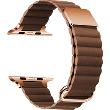 ​​​watch 44MM Uyumlu Krd-78 Pu Deri Kordon Strap Kayış Tlzn - Kahverengi