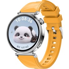 Huawei Gt4 41MM Uyumlu Tlzn KRD-129 18MM Silikon Kordon Strap Kayış-Sarı