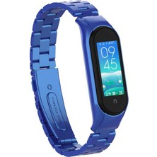 Xiaomi Mi Band 6 Uyumlu Krd-04 Metal Kordon Tlzn - Lacivert