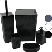 5pcs  Banyo Seti  Çöp Kova - Wc Fırça - 2pcs Sabunluk - D.fırçalık  Mix Koli