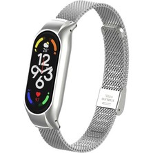 Xiaomi Mi Band 7 Uyumlu Krd-06 Metal Kordon Tlzn - Gümüş