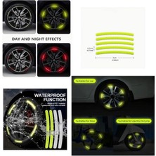 1 Set Jant Reflektör Rım Stıcker Red Car & Motorcyde & Bıcycle