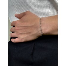 Silver Erkek Zincir Bileklik Kadın Paslanmaz Çelik Renk Atmaz Unısex Kararmaz Çelik Bileklik