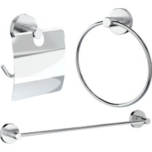 Dolce Yuvarlak Havluluk + Uzun Havluluk + Tuvalet Kağıtlık Banyo Seti