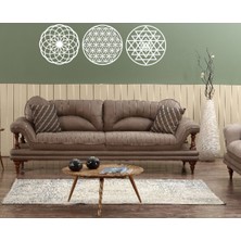 Numa Concept Yaşam Çiçeği 3'lü Beyaz Mdf Duvar Dekorasyon Her Biri 30x30 Cm