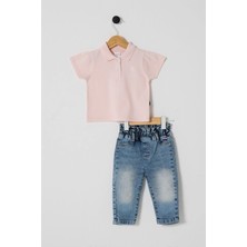 U.s.polo Kız Bebek 2li Tshırt Takım - Somon